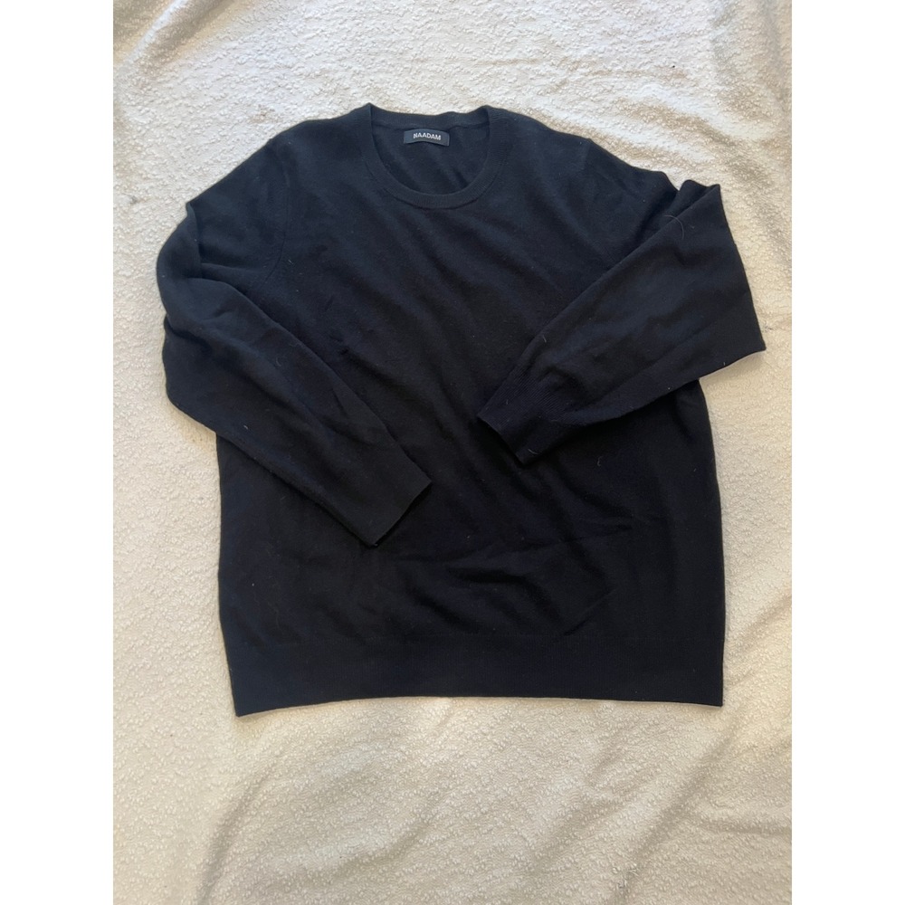 Naadam Black 100% Cashmere Crewneck Sweater Mens XXL Essential Knit